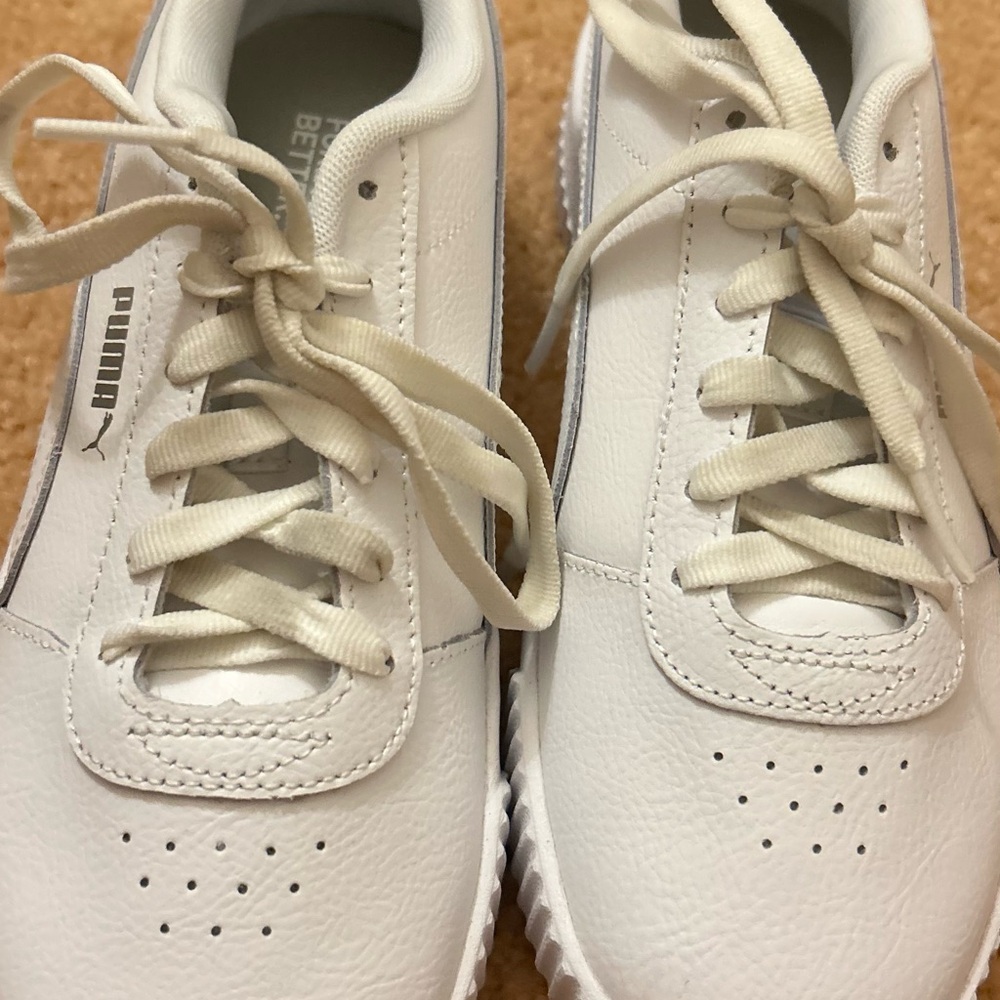 Puma Classic White Lace-Up Sneakers- never worn